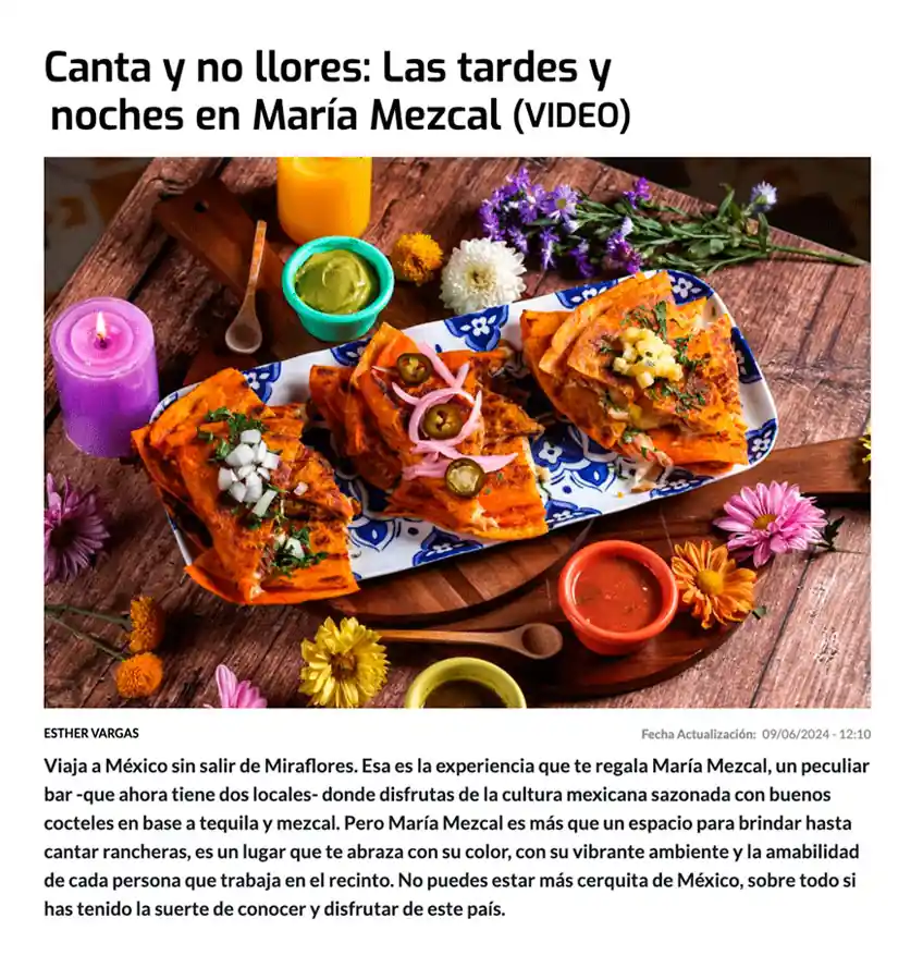 Notas de prensa | María Mezcal